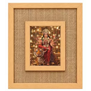 Durga Maa Laminated Jute Wall Photo Frame, 14 X 16 Inch (F174537) Durga Maa Laminated Jute Wall Photo Frame, 14 X 16 Inch (F174537)