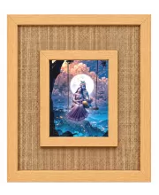 Radha Krishna Laminated Jute Wall Photo Frame, 14 X 16 Inch (F174540)