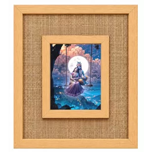 Radha Krishna Laminated Jute Wall Photo Frame, 14 X 16 Inch (F174540) Radha Krishna Laminated Jute Wall Photo Frame, 14 X 16 Inch (F174540)