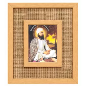 Guru Nanak Ji Laminated Jute Wall Photo Frame, 14 X 16 Inch (F174546)