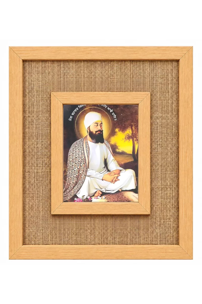 Guru Nanak Ji Laminated Jute Wall Photo Frame, 14 X 16 Inch (F174546)