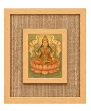 Goddess Lakshmi Laminated Jute Wall Photo Frame, 14 X 16 Inch (F174547)
