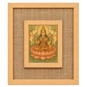 Goddess Lakshmi Laminated Jute Wall Photo Frame, 14 X 16 Inch (F174547) Goddess Lakshmi Laminated Jute Wall Photo Frame, 14 X 16 Inch (F174547)