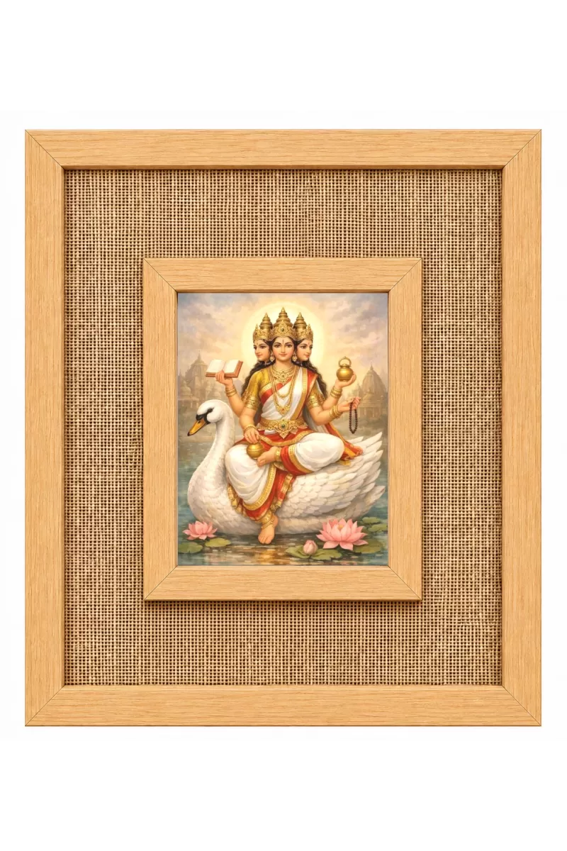 Mata Gayatri Laminated Jute Wall Photo Frame, 14 X 16 Inch (F174548)