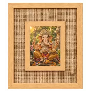 Lord Ganesha Laminated Jute Wall Photo Frame, 14 X 16 Inch (F174549) Lord Ganesha Laminated Jute Wall Photo Frame, 14 X 16 Inch (F174549)