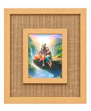 Radha Krishna Laminated Jute Wall Photo Frame, 14 X 16 Inch (F174550)