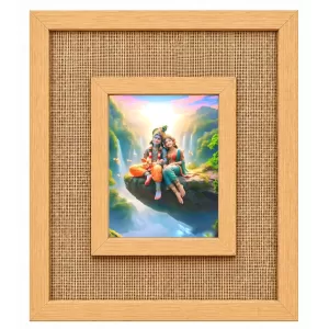 Radha Krishna Laminated Jute Wall Photo Frame, 14 X 16 Inch (F174550) Radha Krishna Laminated Jute Wall Photo Frame, 14 X 16 Inch (F174550)