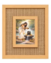 Lord Shiva Laminated Jute Wall Photo Frame, 14 X 16 Inch (F174551)