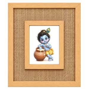 Lord Krishna Laminated Jute Wall Photo Frame, 14 X 16 Inch (F174553) Lord Krishna Laminated Jute Wall Photo Frame, 14 X 16 Inch (F174553)