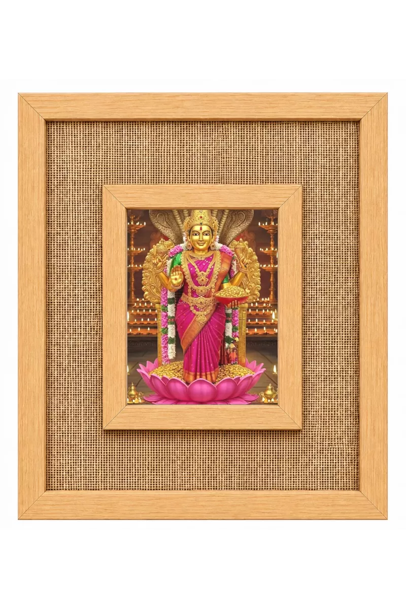 Goddess Lakshmi Laminated Jute Wall Photo Frame, 14 X 16 Inch (F174557)