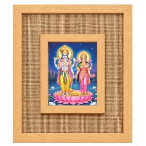 Lakshmi Narayan Laminated Jute Wall Photo Frame, 14 X 16 Inch (F174561)