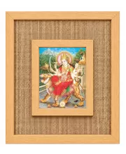 Durga Maa Laminated Jute Wall Photo Frame, 14 X 16 Inch (F174564)