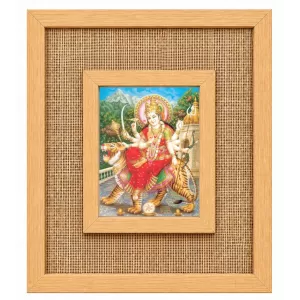 Durga Maa Laminated Jute Wall Photo Frame, 14 X 16 Inch (F174564) Durga Maa Laminated Jute Wall Photo Frame, 14 X 16 Inch (F174564)