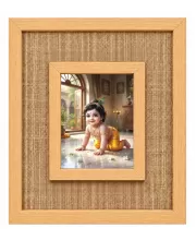 Lord Krishna Laminated Jute Wall Photo Frame, 14 X 16 Inch (F174565)