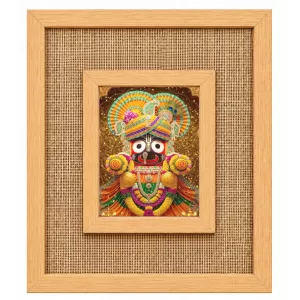 Lord Jagannath Laminated Jute Wall Photo Frame, 14 X 16 Inch (F174566)