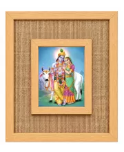 Radha Krishna Laminated Jute Wall Photo Frame, 14 X 16 Inch (F174568)