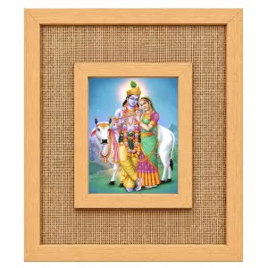Radha Krishna Laminated Jute Wall Photo Frame, 14 X 16 Inch (F174568) Radha Krishna Laminated Jute Wall Photo Frame, 14 X 16 Inch (F174568)