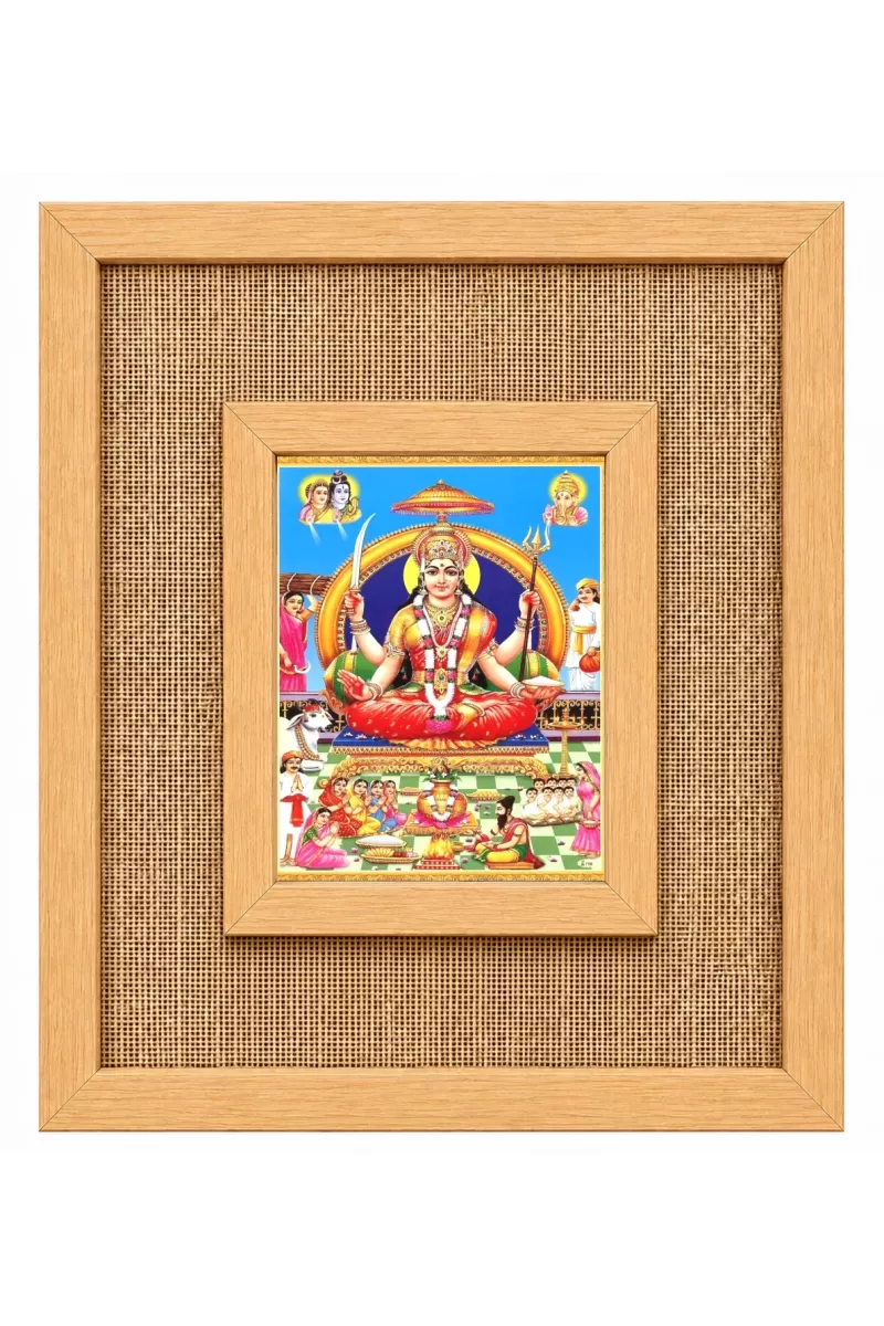 Santoshi Maa Laminated Jute Wall Photo Frame, 14 X 16 Inch (F174571)