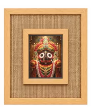Lord Jagannath Laminated Jute Wall Photo Frame, 14 X 16 Inch (F174578)