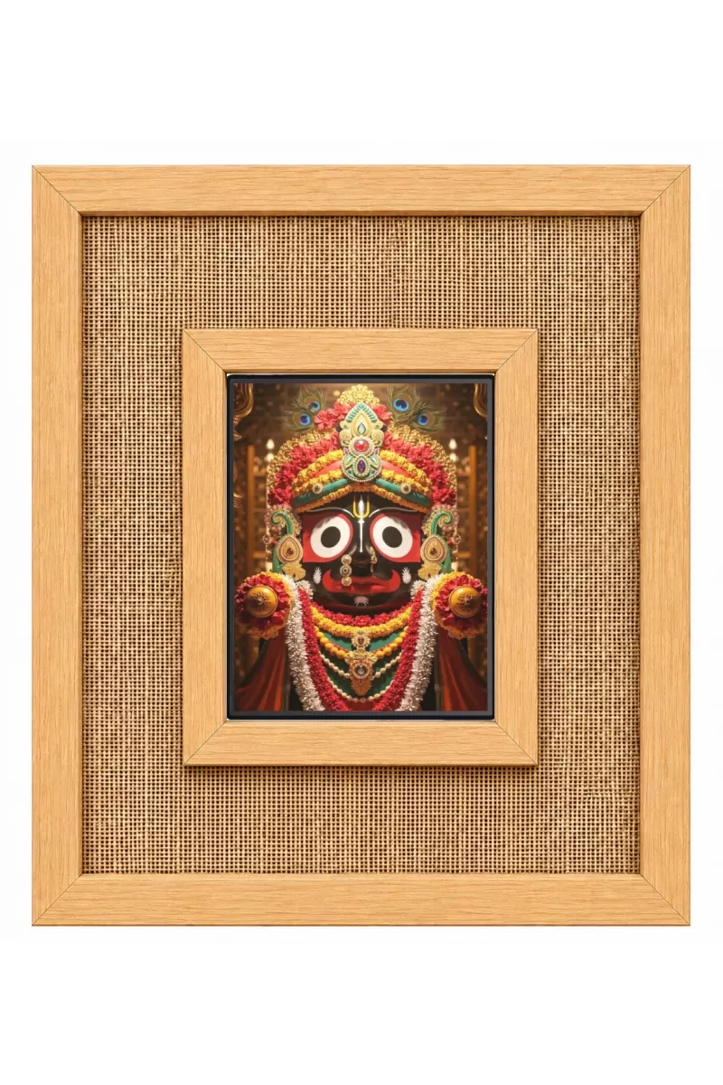 Lord Jagannath Laminated Jute Wall Photo Frame, 14 X 16 Inch (F174578)