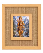 Lord Ganesha Laminated Jute Wall Photo Frame, 14 X 16 Inch (F174580)