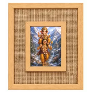 Lord Ganesha Laminated Jute Wall Photo Frame, 14 X 16 Inch (F174580) Lord Ganesha Laminated Jute Wall Photo Frame, 14 X 16 Inch (F174580)