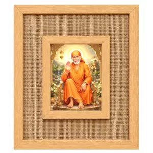 Sai Baba Laminated Jute Wall Photo Frame, 14 X 16 Inch (F174581) Sai Baba Laminated Jute Wall Photo Frame, 14 X 16 Inch (F174581)