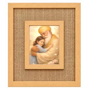 Guru Nanak Ji Laminated Jute Wall Photo Frame, 14 X 16 Inch (F174582)