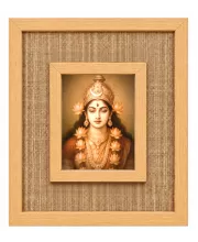 Maa Durga Laminated Jute Wall Photo Frame, 14 X 16 Inch (F174584)