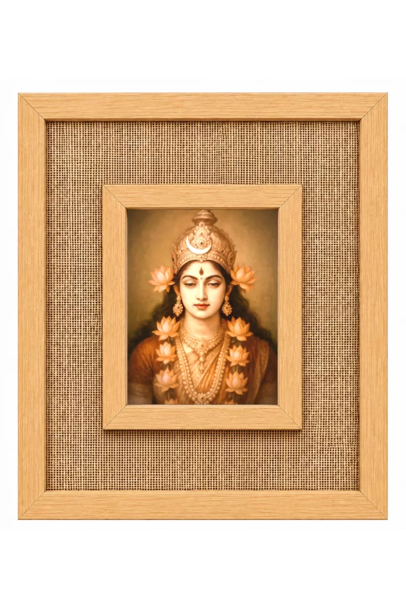 Maa Durga Laminated Jute Wall Photo Frame, 14 X 16 Inch (F174584)