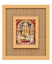 Durga Maa Laminated Jute Wall Photo Frame, 14 X 16 Inch (F174585)