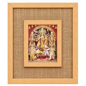 Durga Maa Laminated Jute Wall Photo Frame, 14 X 16 Inch (F174585) Durga Maa Laminated Jute Wall Photo Frame, 14 X 16 Inch (F174585)