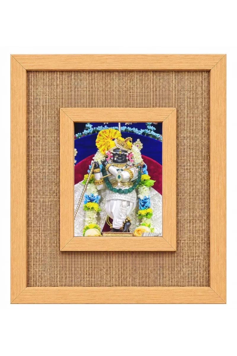 Lord Krishna Laminated Jute Wall Photo Frame, 14 X 16 Inch (F174586)