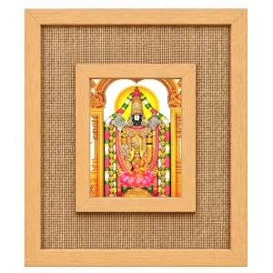 Lord Tirupati Laminated Jute Wall Photo Frame, 14 X 16 Inch (F174587)
