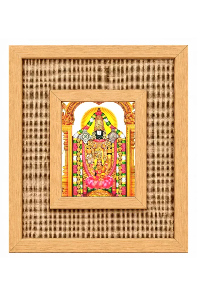 Lord Tirupati Laminated Jute Wall Photo Frame, 14 X 16 Inch (F174587)