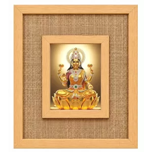 Goddess Lakshmi Laminated Jute Wall Photo Frame, 14 X 16 Inch (F174589)