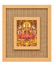 Goddess Lakshmi Laminated Jute Wall Photo Frame, 14 X 16 Inch (F174591)