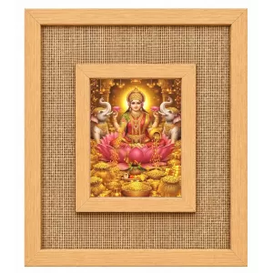 Goddess Lakshmi Laminated Jute Wall Photo Frame, 14 X 16 Inch (F174591) Goddess Lakshmi Laminated Jute Wall Photo Frame, 14 X 16 Inch (F174591)