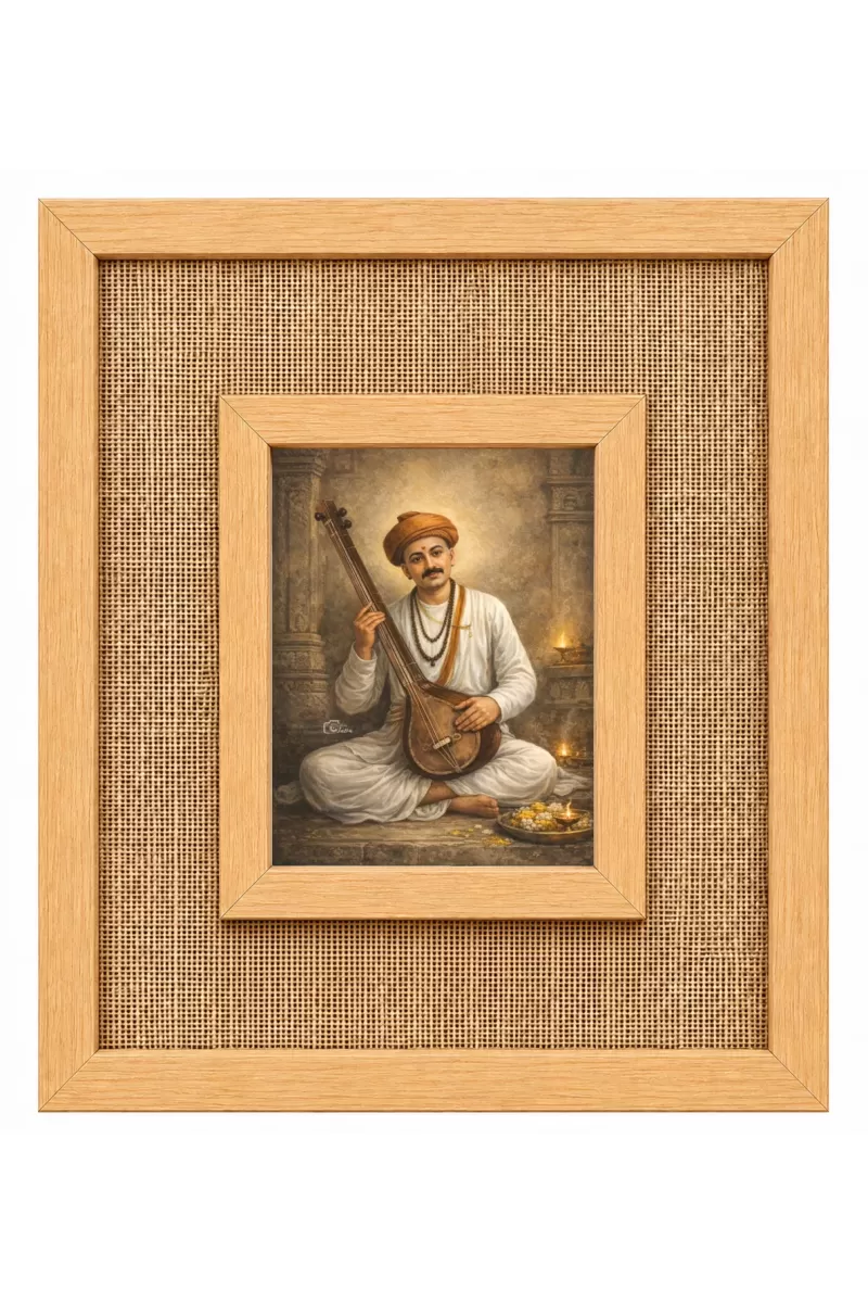 Shree Namdev Maharaj Laminated Jute Wall Photo Frame, 14 X 16 Inch (F174592)
