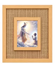 Lord Krishna Laminated Jute Wall Photo Frame, 14 X 16 Inch (F174593)