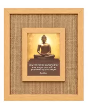 Buddha Laminated Jute Wall Photo Frame, 14 X 16 Inch (F174604)