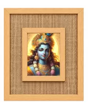 Lord Krishna Laminated Jute Wall Photo Frame, 14 X 16 Inch (F174606)