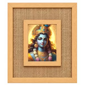 Lord Krishna Laminated Jute Wall Photo Frame, 14 X 16 Inch (F174606) Lord Krishna Laminated Jute Wall Photo Frame, 14 X 16 Inch (F174606)