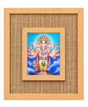 Lord Ganesha Laminated Jute Wall Photo Frame, 14 X 16 Inch (F174607)