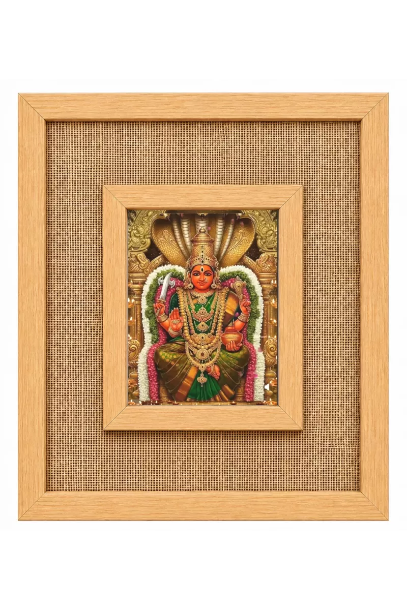 Samayapuram Mariyamman Laminated Jute Wall Photo Frame, 14 X 16 Inch (F174608)