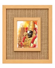 Lord Venkateswara Laminated Jute Wall Photo Frame, 14 X 16 Inch (F174612)