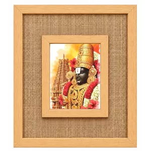 Lord Venkateswara Laminated Jute Wall Photo Frame, 14 X 16 Inch (F174612)