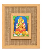 Goddess Lakshmi Laminated Jute Wall Photo Frame, 14 X 16 Inch (F174614)