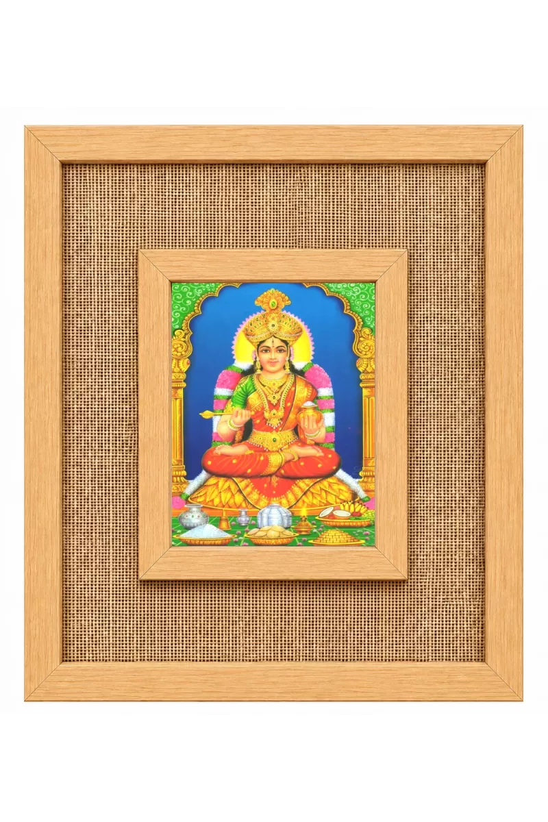 Goddess Lakshmi Laminated Jute Wall Photo Frame, 14 X 16 Inch (F174614)