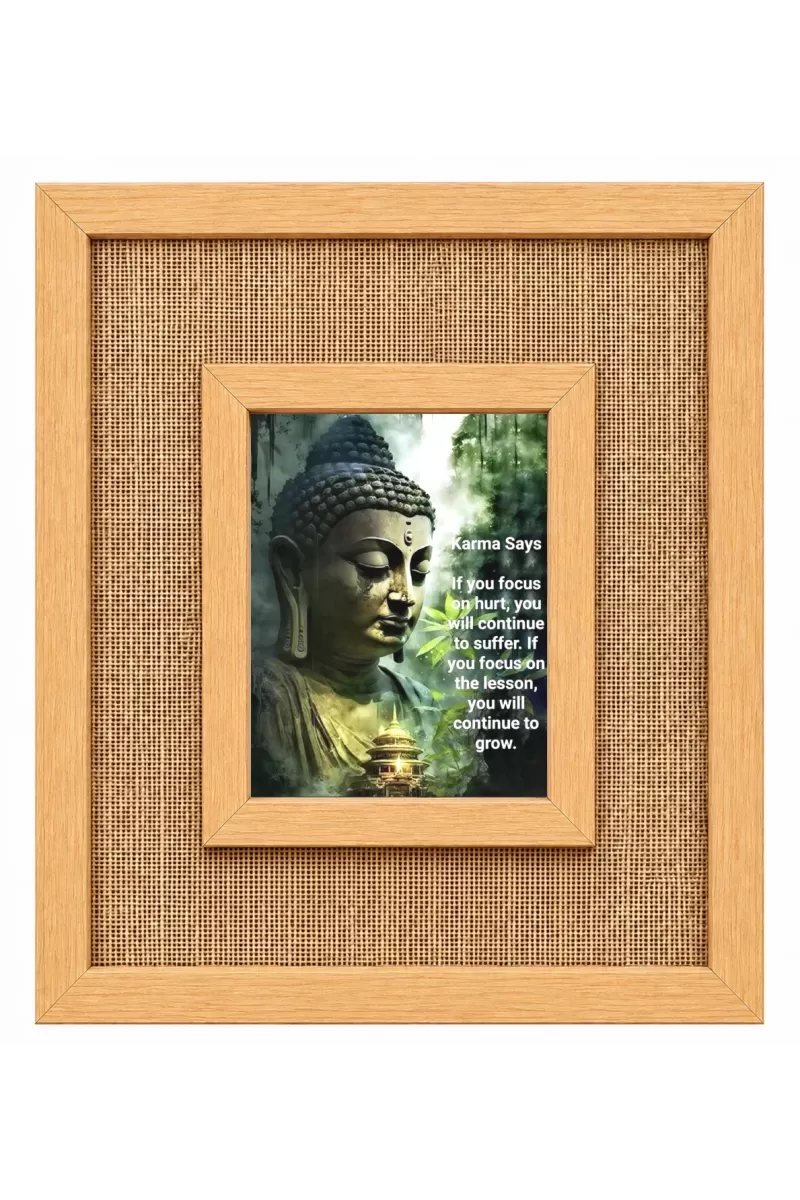 Buddha Laminated Jute Wall Photo Frame, 14 X 16 Inch (F174615)